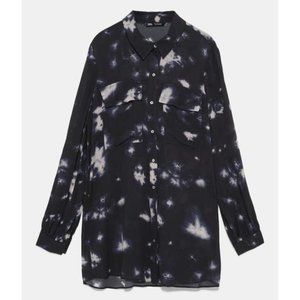 ZARA TIE DYE TUNIC SHIRT SIZE SMALL